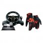 FR-TEC Pack Hurricane Wheel MKII PC/PS4/PS3/Nintendo Switch + Guantes Gaming para simRacing