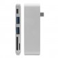 Unotec Adaptador USB-C a 2xUSB 3.0 + MicroSD + SD + USB-C para Mac