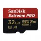 SanDisk Extreme Pro MicroSDHC 32GB Clase 10 U3 V30 UHS-I + Adaptador SD