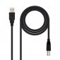 Nanocable Cable Impresora USB 2.0 Tipo A/B Macho/Macho 1m Negro