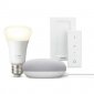 Pack Google Nest Mini Altavoz Inteligente Tiza + Philips Hue White Bombilla E27 Blanco Cálido+Mando