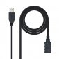 Nanocable Cable USB 3.0 Alargador Macho/Hembra 3m Negro