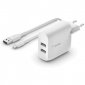 Belkin Boost Charge Cargador de Red USB-A 24 W con 2 Puertos y USB A/MicroUSB